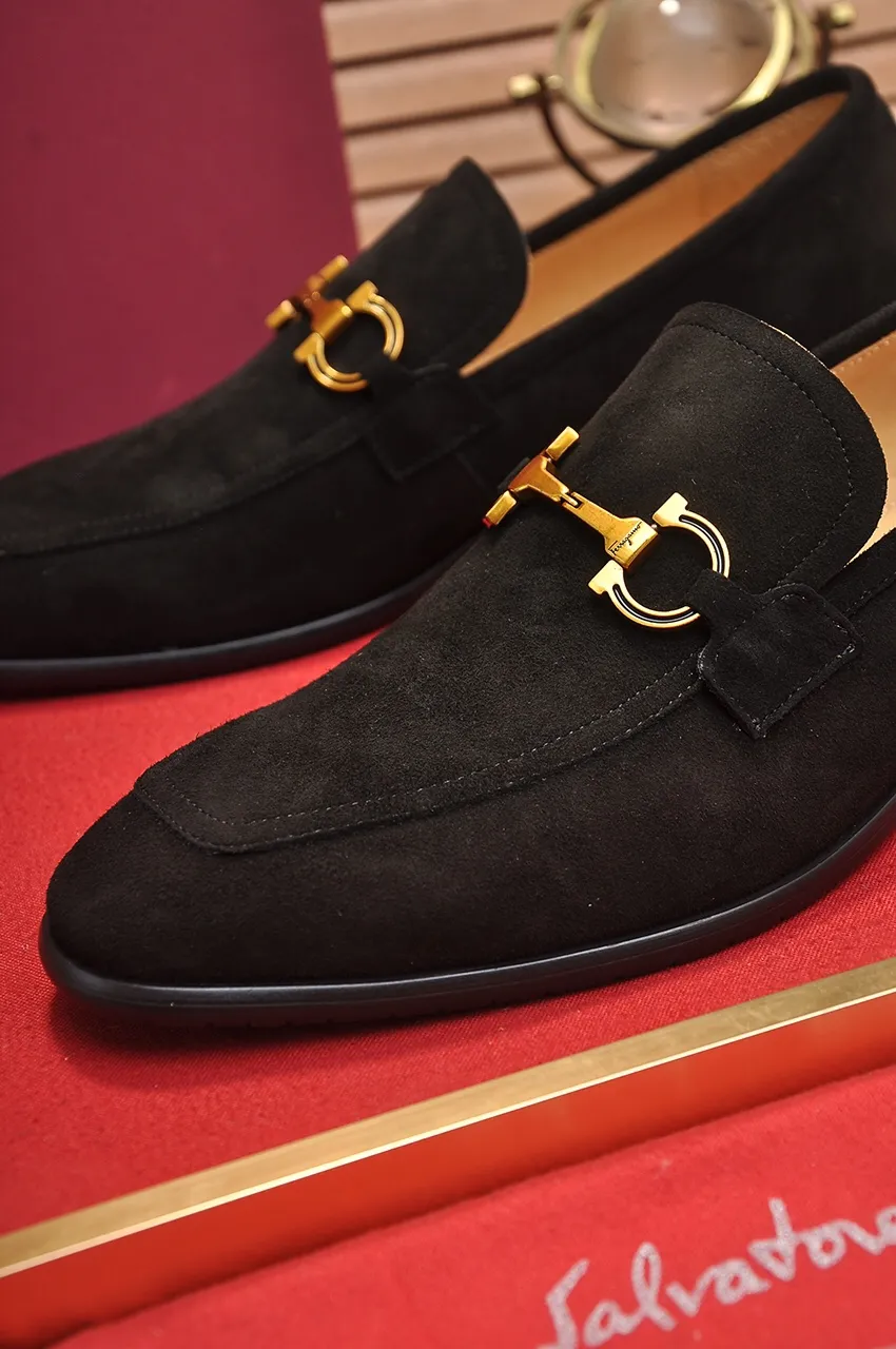 Men's shoes 💰500💶[Ferragamo/Ferragamo] The latest model in the counter. Original imported high-quality cowhide with open edges + imported 🐂 water-dyed cowhide lining + original luxury metal buckle + original combined outsole. Comparison without pressure 38--45 (45 is custom-made and cannot be returned or exchanged)